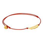 Bratara cu snur rosu si frunza aur 14K DiAmanti LU064G14KRED-AS